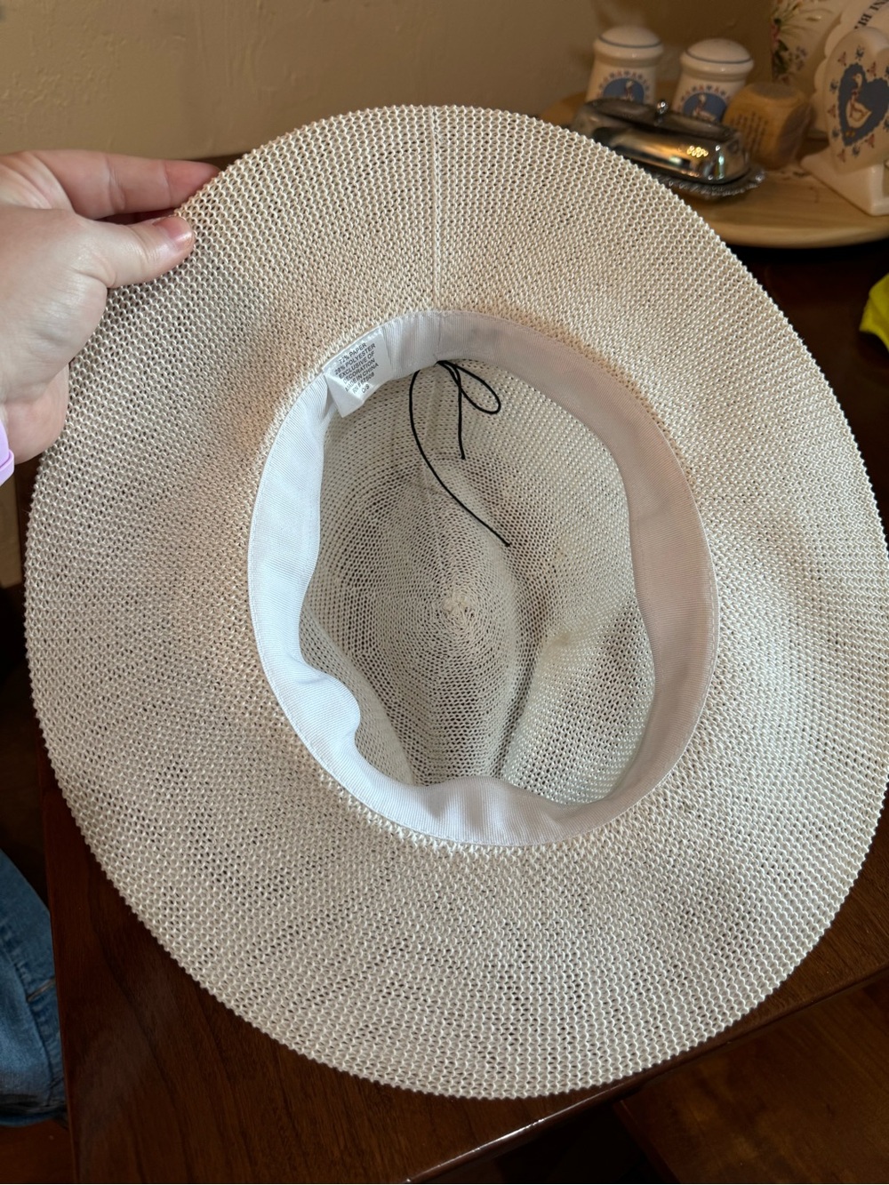 Kelly & Katie Cream Straw Fedora with Pink Trim - Picture 3 of 3